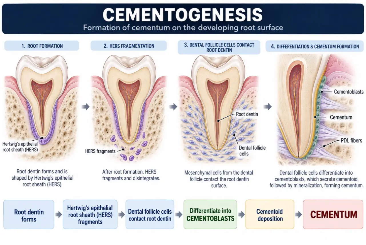 Sementogenezin dört aşaması
